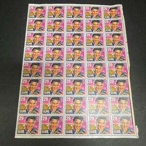 Vintage 1993 Elvis Presley USPS Commemorative Stamp Sheet Mint 40 Stamps